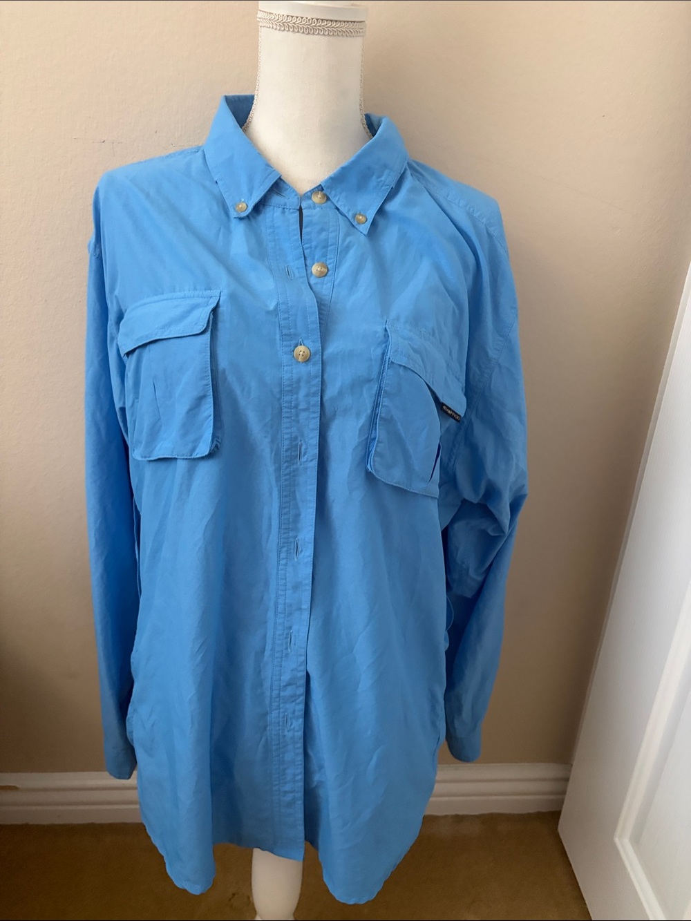 Exofficio Light Blue Long-Sleeve Button-Down Shirt